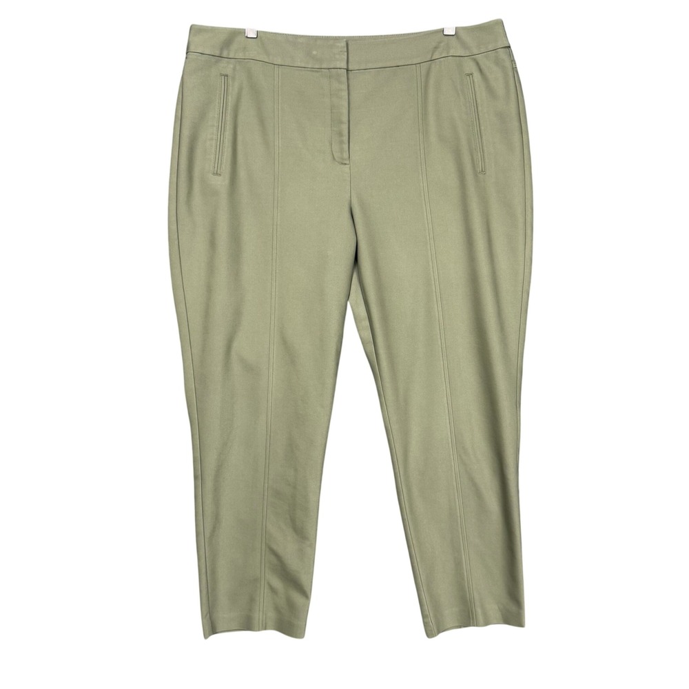 Chicos Pants 3 Women‎ 16 Olive Green So Slimming Ankle Front and Back Seams